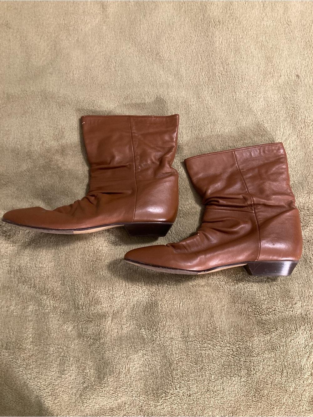 EUC Dr. Scholl's Vintage 80s Leather Ankle Boots Brown Size 8M